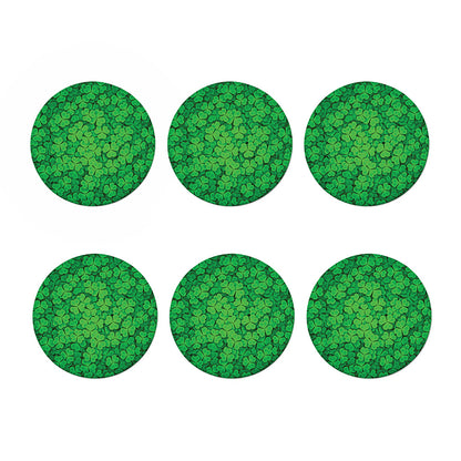 Green Clover St. Patrick's Day Print Coaster Set