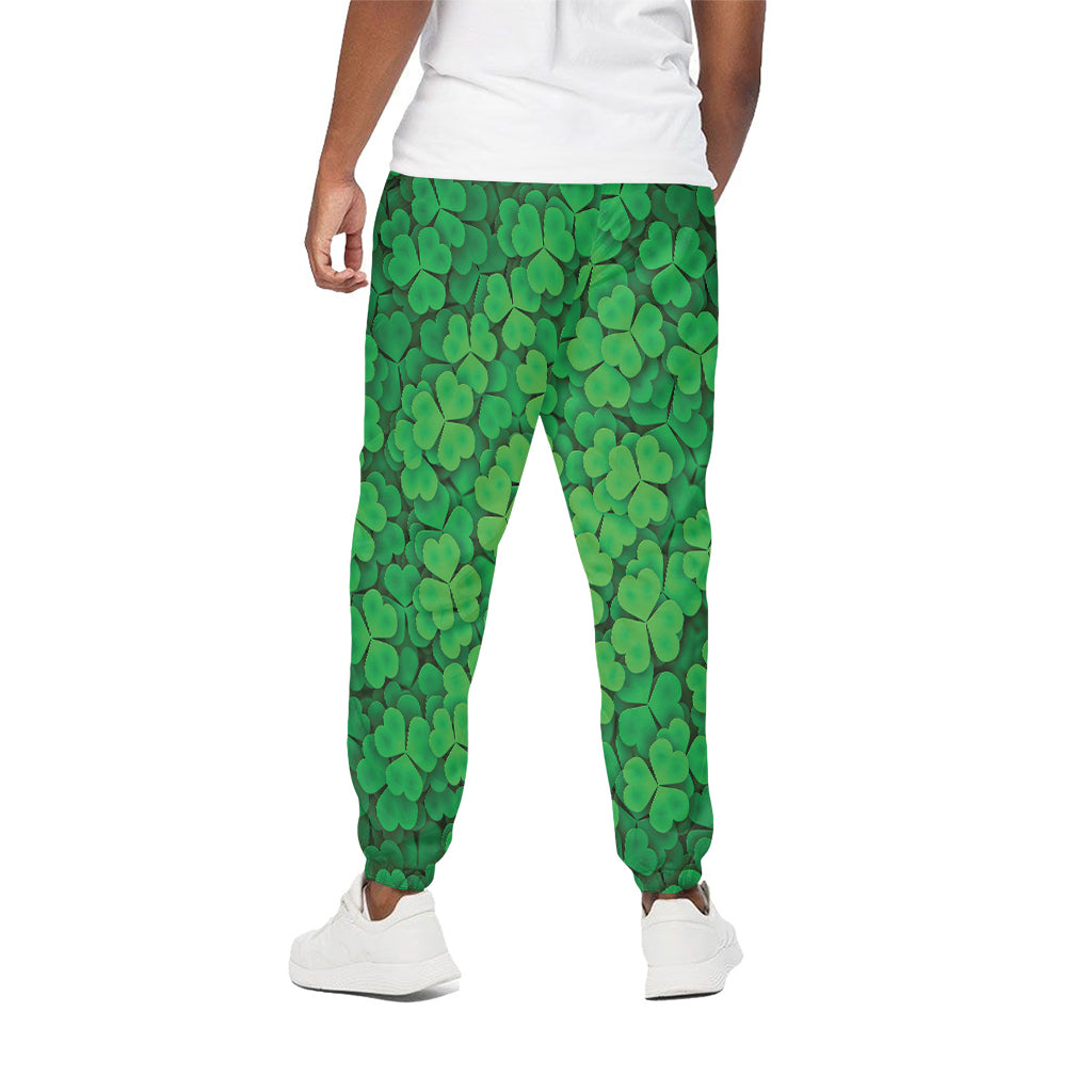Green Clover St. Patrick's Day Print Cotton Pants
