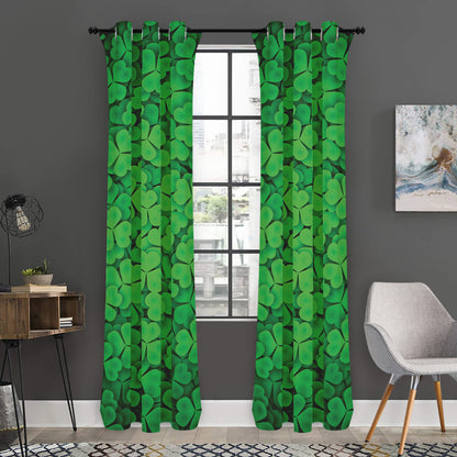 Green Clover St. Patrick's Day Print Curtain