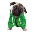 Green Clover St. Patrick's Day Print Dog Zip Up Hoodie
