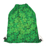 Green Clover St. Patrick's Day Print Drawstring Bag