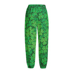 Green Clover St. Patrick's Day Print Fleece Lined Knit Pants