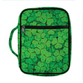 Green Clover St. Patrick's Day Print Front Pocket Bible Bag