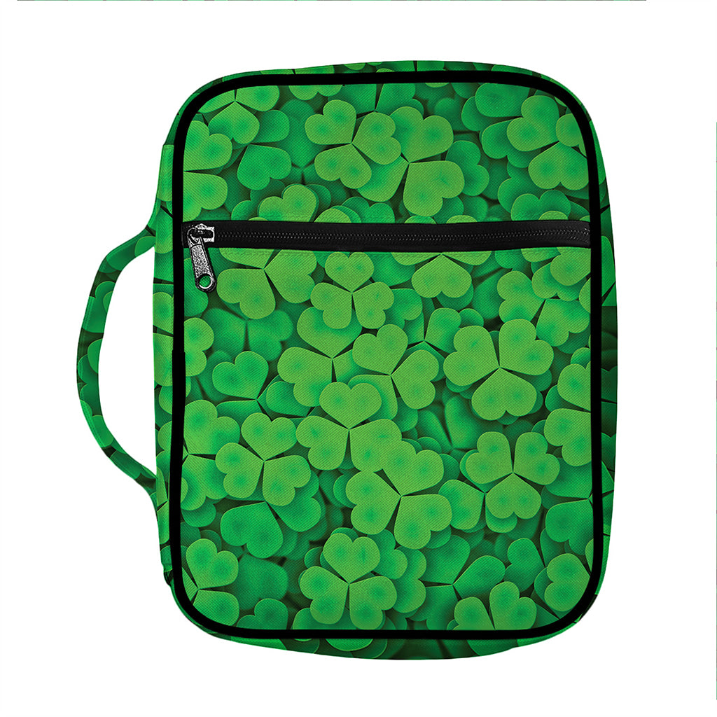 Green Clover St. Patrick's Day Print Front Pocket Bible Bag