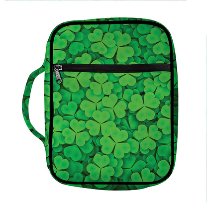Green Clover St. Patrick's Day Print Front Pocket Bible Bag