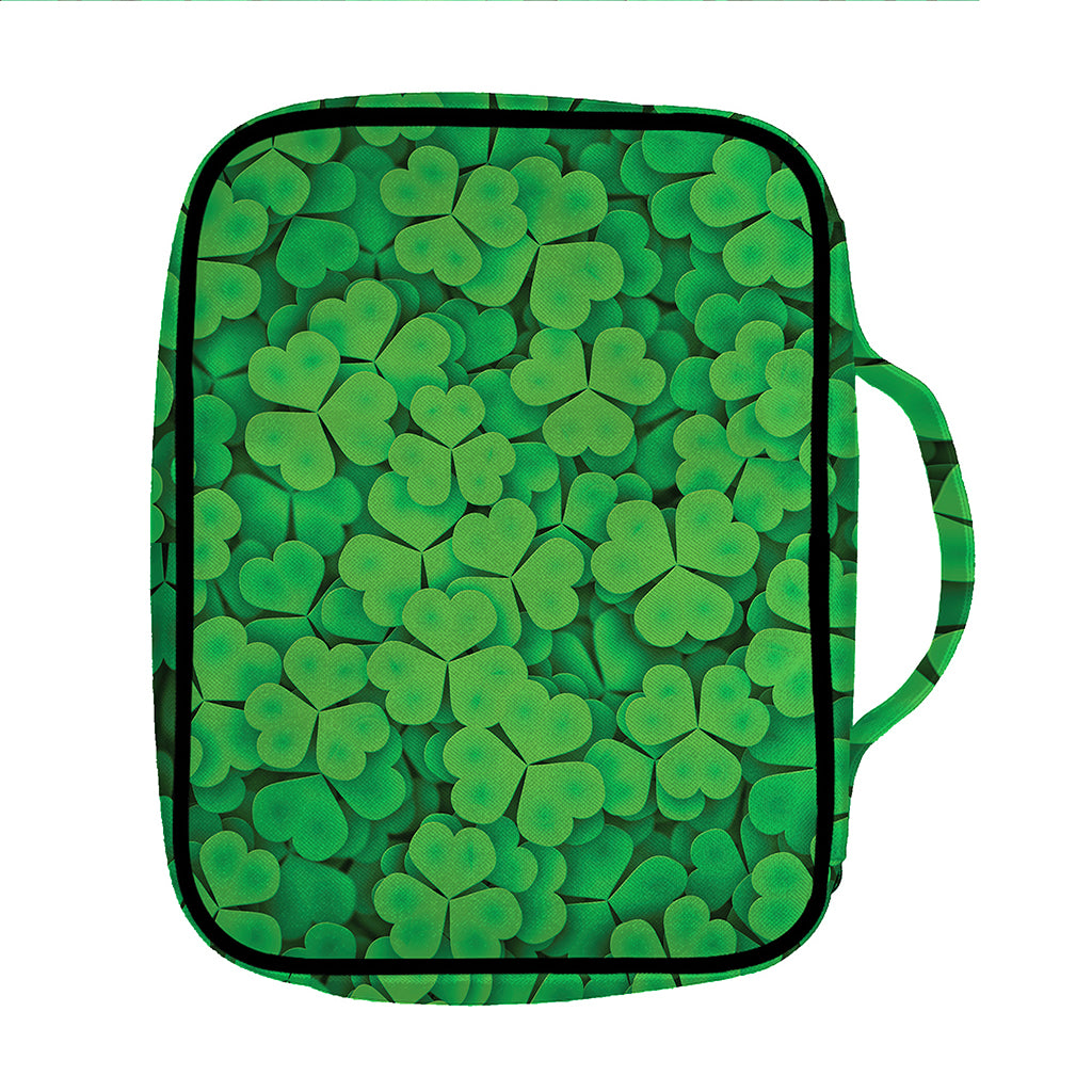 Green Clover St. Patrick's Day Print Front Pocket Bible Bag