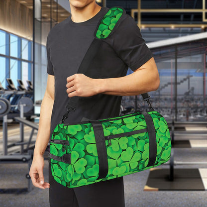Green Clover St. Patrick's Day Print Gym Bag