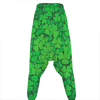 Green Clover St. Patrick's Day Print Hammer Pants