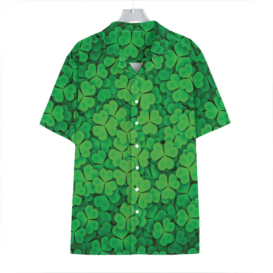 Green Clover St. Patrick's Day Print Hawaiian Shirt