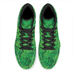 Green Clover St. Patrick's Day Print High Top Leather Sneakers