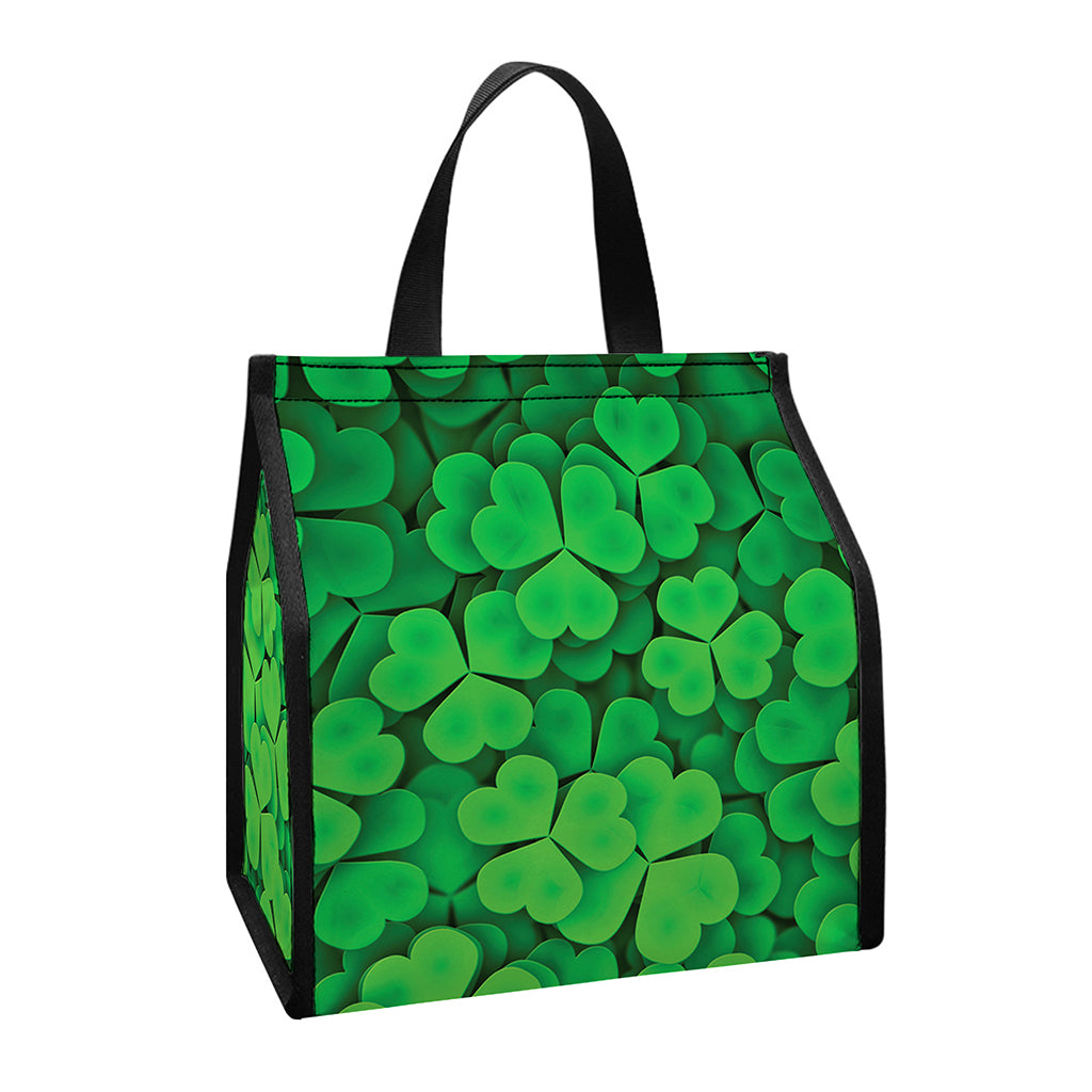 Green Clover St. Patrick's Day Print Insulated Lunch Tote