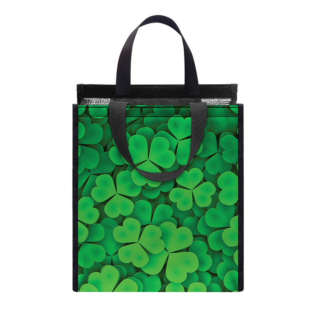 Green Clover St. Patrick's Day Print Insulated Lunch Tote
