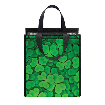 Green Clover St. Patrick's Day Print Insulated Lunch Tote