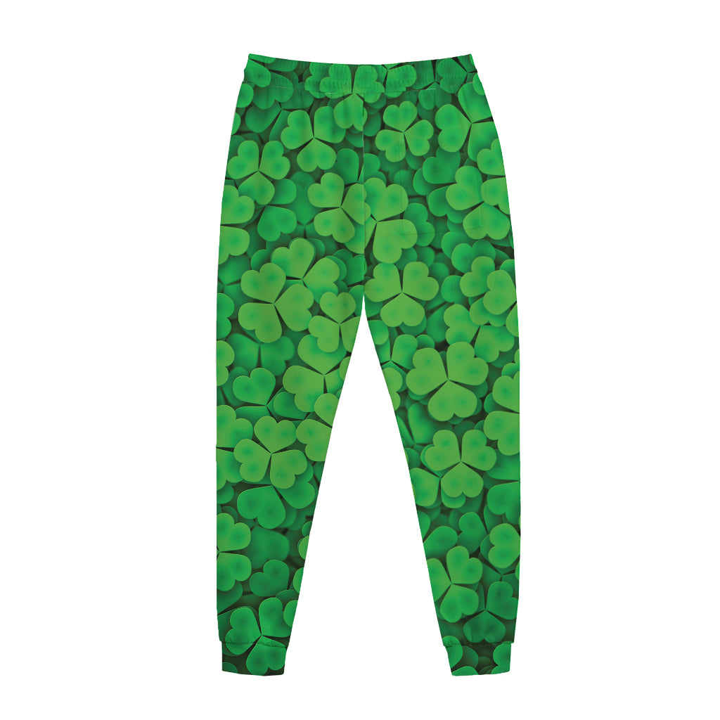Green Clover St. Patrick's Day Print Jogger Pants