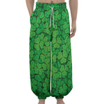 Green Clover St. Patrick's Day Print Lantern Pants