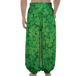 Green Clover St. Patrick's Day Print Lantern Pants