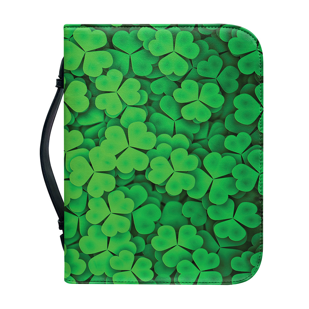 Green Clover St. Patrick's Day Print Leather Bible Cover