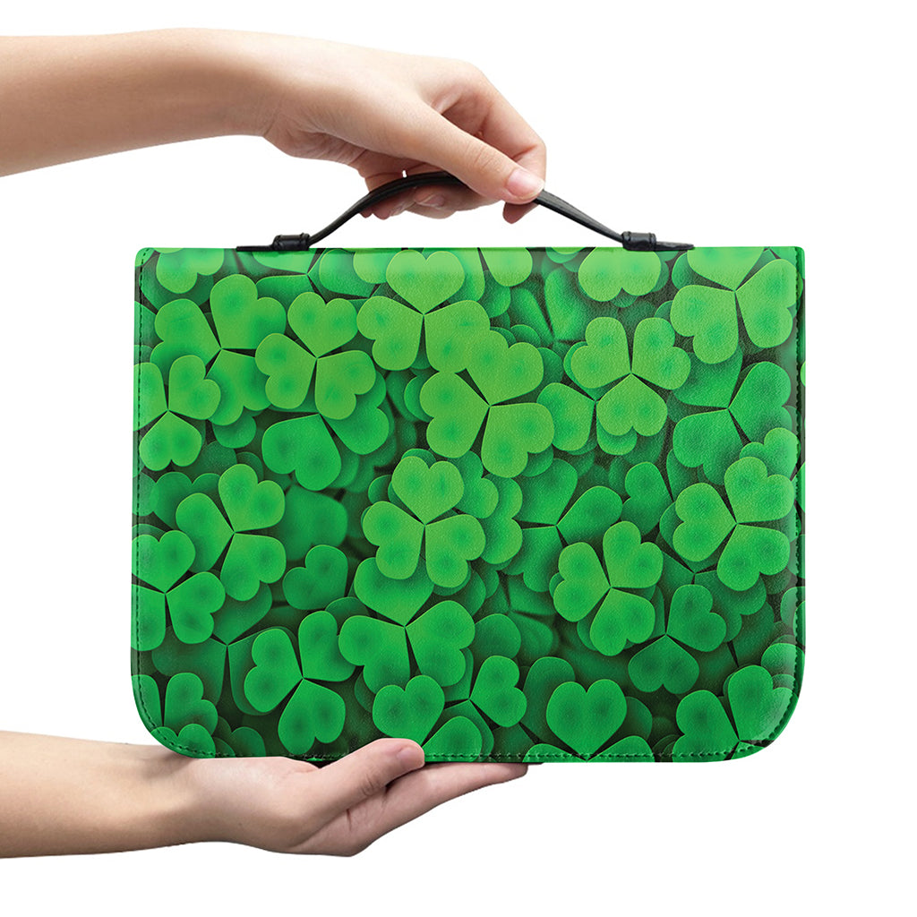 Green Clover St. Patrick's Day Print Leather Bible Cover
