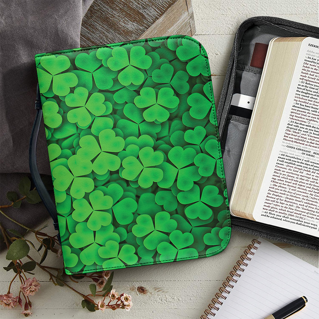 Green Clover St. Patrick's Day Print Leather Bible Cover