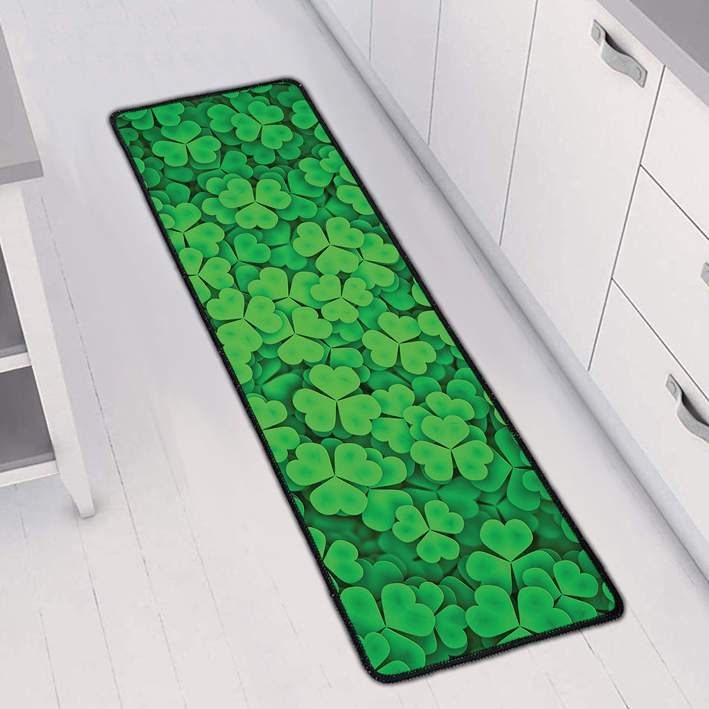 Green Clover St. Patrick's Day Print Long Kitchen Mat