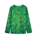 Green Clover St. Patrick's Day Print Long Sleeve Short Coat