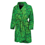 Green Clover St. Patrick's Day Print Men's Bathrobe
