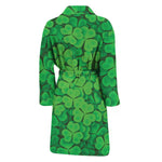 Green Clover St. Patrick's Day Print Men's Bathrobe