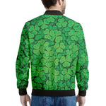 Green Clover St. Patrick's Day Print Men's Bomber Jacket
