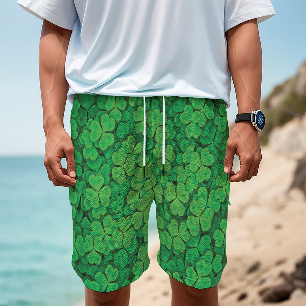 Green Clover St. Patrick's Day Print Men's Cargo Shorts