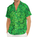 Green Clover St. Patrick's Day Print Men's Deep V-Neck Shirt