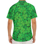 Green Clover St. Patrick's Day Print Men's Deep V-Neck Shirt