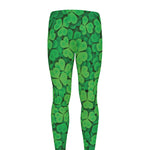 Green Clover St. Patrick's Day Print Men's leggings