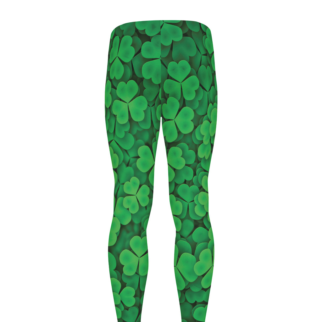 Green Clover St. Patrick's Day Print Men's leggings