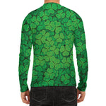 Green Clover St. Patrick's Day Print Men's Long Sleeve Rash Guard