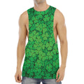 Green Clover St. Patrick's Day Print Men's Muscle Tank Top