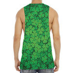 Green Clover St. Patrick's Day Print Men's Muscle Tank Top