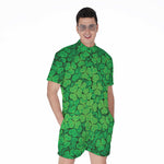 Green Clover St. Patrick's Day Print Men's Rompers