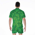 Green Clover St. Patrick's Day Print Men's Rompers