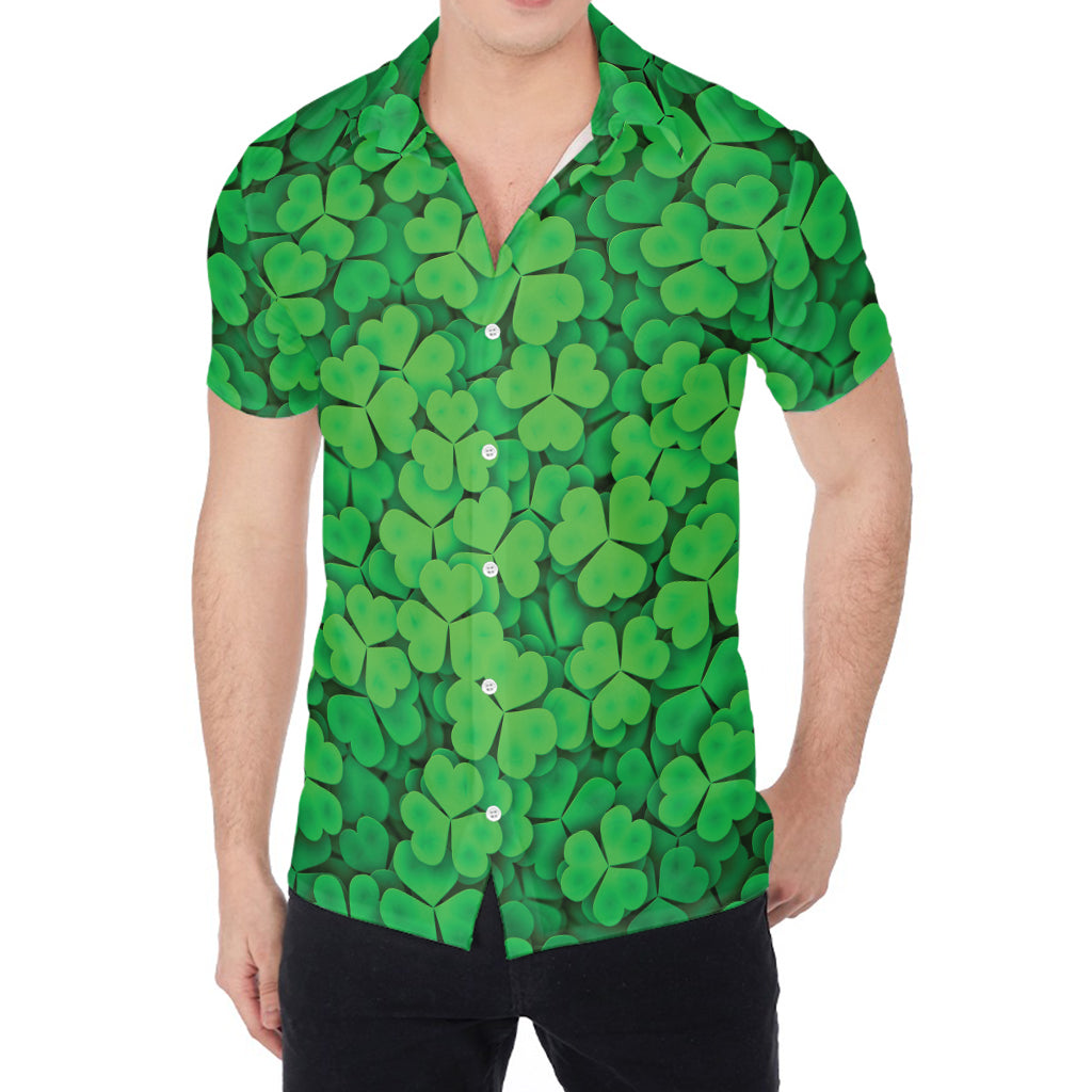Green Clover St. Patrick's Day Print Men's Shirt