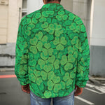 Green Clover St. Patrick's Day Print Men's Shirt Jacket