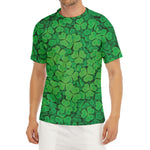 Green Clover St. Patrick's Day Print Men's Short Sleeve Rash Guard