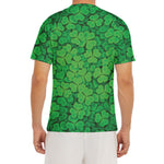Green Clover St. Patrick's Day Print Men's Short Sleeve Rash Guard