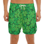 Green Clover St. Patrick's Day Print Men's Split Running Shorts