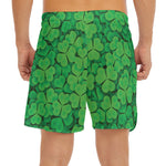 Green Clover St. Patrick's Day Print Men's Split Running Shorts
