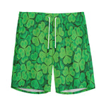 Green Clover St. Patrick's Day Print Men's Sports Shorts