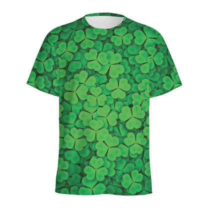Green Clover St. Patrick's Day Print Men's Sports T-Shirt