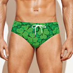 Green Clover St. Patrick's Day Print Men's Swim Briefs
