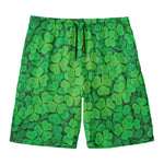 Green Clover St. Patrick's Day Print Men's Swim Trunks