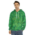 Green Clover St. Patrick's Day Print Men's Velvet Pullover Hoodie