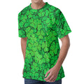 Green Clover St. Patrick's Day Print Men's Velvet T-Shirt